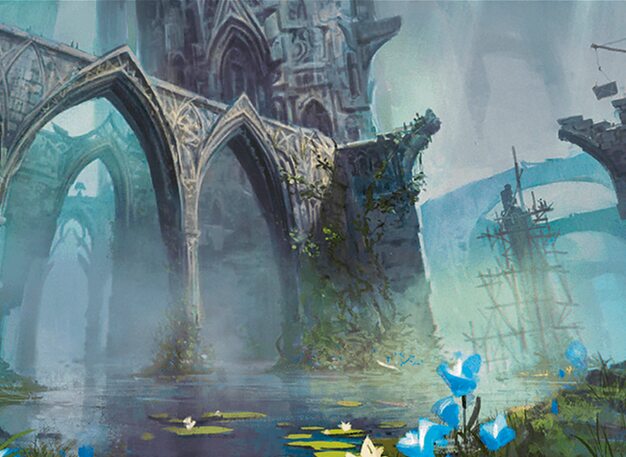 Ilustración de la ciudad de Ravnica, un ejemplo del arte original y complejo que se busca proteger